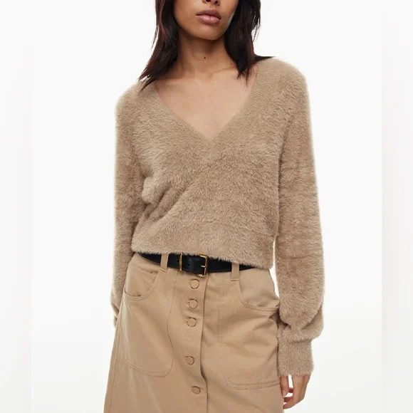 Aritzia Sunday Best Kitten V-neck Sweater - Picture 2 of 9